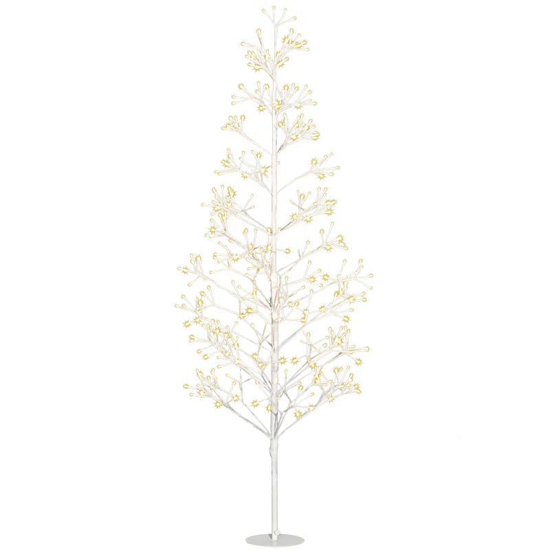Sapin de Noël Blanc Branchedorée 180cm Lumineux