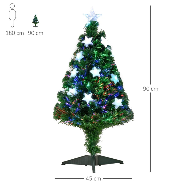 Sapin de Noël Etoile Branchedorée 90cm Lumineux