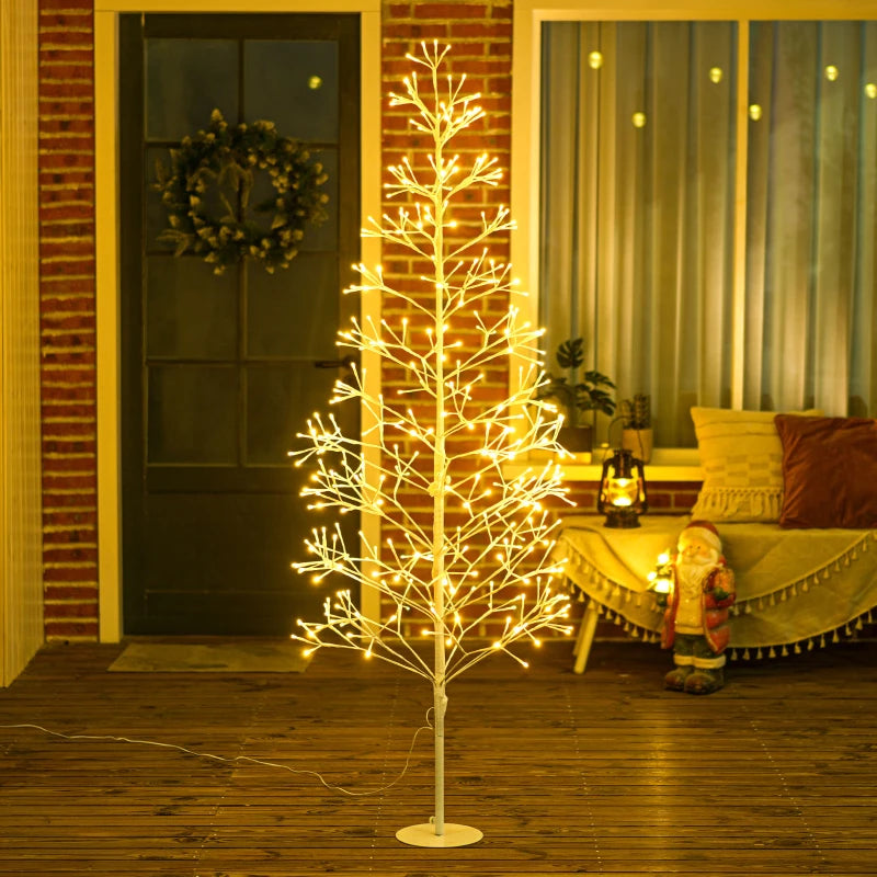 Sapin de Noël Blanc Branchedorée 180cm Lumineux
