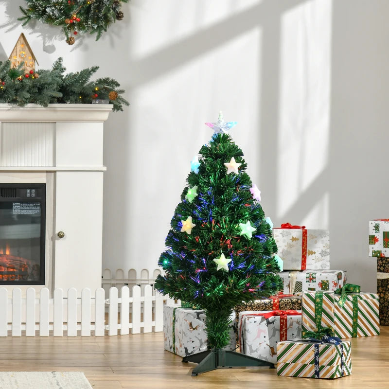 Sapin de Noël Etoile Branchedorée 90cm Lumineux