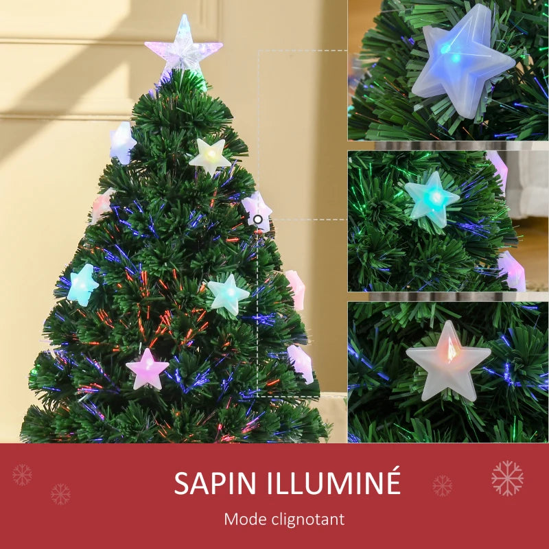 Sapin de Noël Etoile Branchedorée 90cm Lumineux